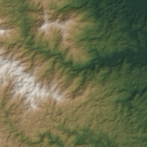Shaded-relief view of the terrain around Bahía Drake, Osa, Puntarenas Province, the parcel boundary drawn in gold